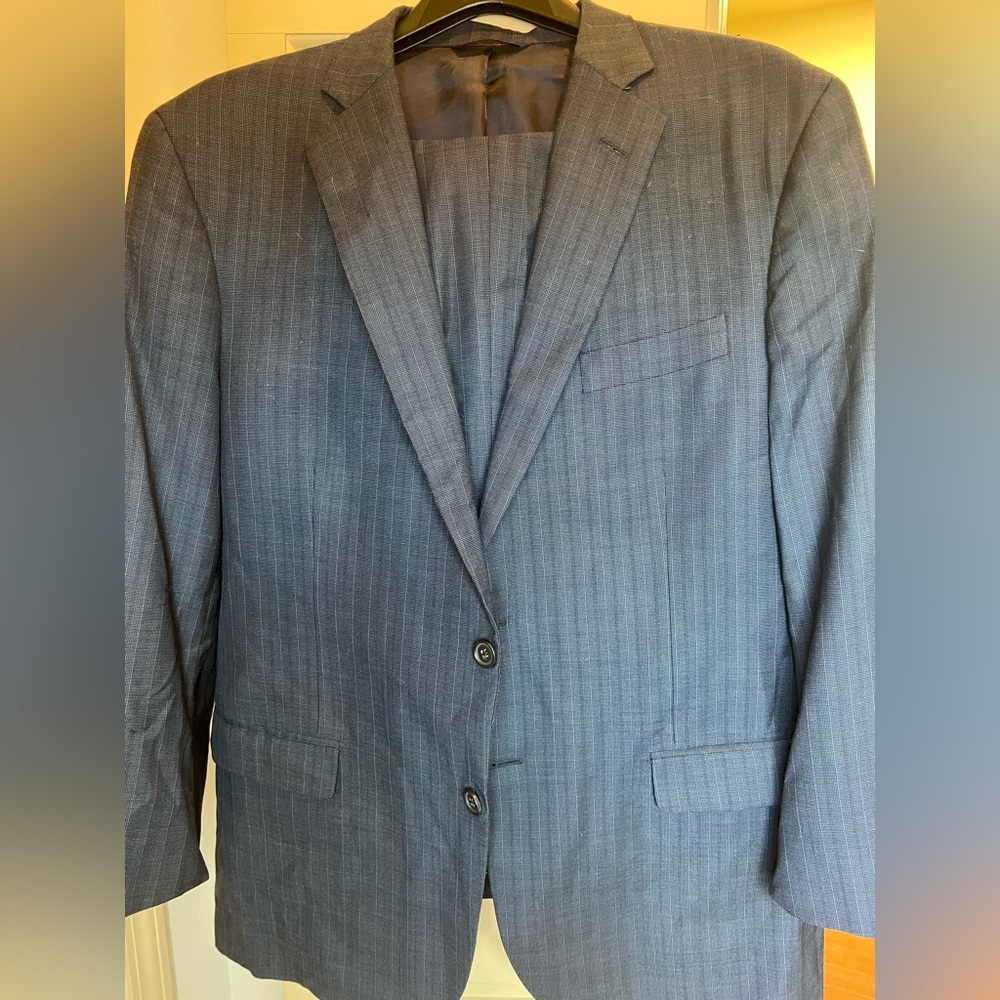 Brooks Brothers 1818 Madison Saxxon Blue Pinstripe Suit
